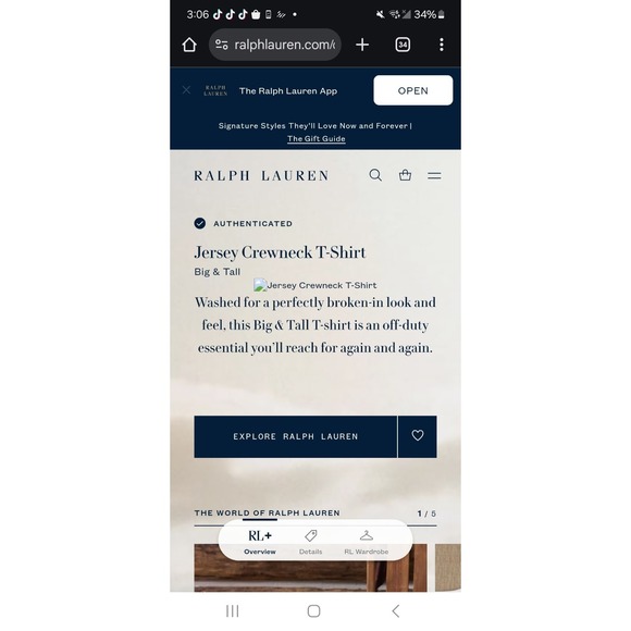 Polo Ralph Lauren Shirt Men XLT NEW Jersey Crewneck T Shirt Orange Green Pony - Picture 7 of 11